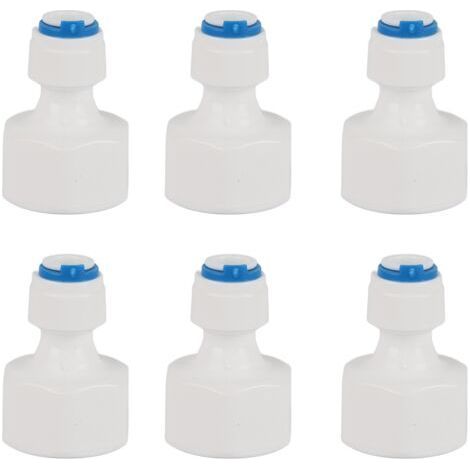 Set di 6 raccordi femmina a innesto rapido, da 1/4" (diametro esterno) a 1/2" (filettatura femmina), per filtri ad osmosi inversa (1/5)