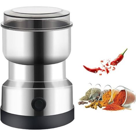 Elektrische Kaffeemühle 300 ml Mahlwerk Kaffeemühle Gewürzmühle Bohnenmühle für Bohnen, Nüsse und Getreide Silber (1/5)