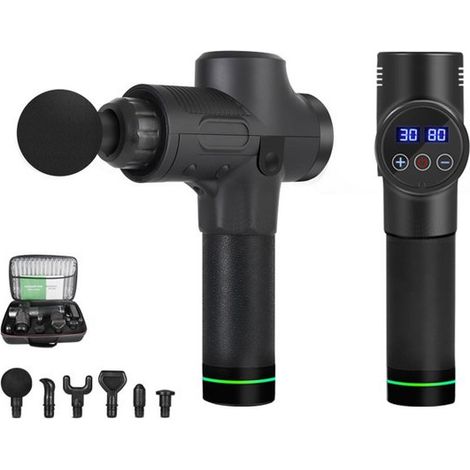 Convient aux appareils de massage pour fauteuils de sport et massages profonds des muscles coniques. Appareil électrique portable à 6 têtes et 30 vitesses. Boîte incluse.
