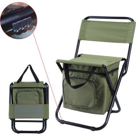 Chaise pliante portable en tissu Oxford 600D, idéale pour la pêche en extérieur, avec bandoulière et sac de rangement. (1/5)