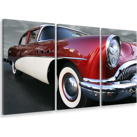 Tableau triptyque deco voiture collection vintage - 90x60 cm (1/5)
