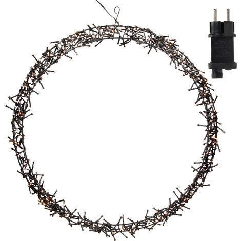 ECD Germany Lichterkranz 500 LEDs, Ø 58cm, Warmweiß, IP44, Türkranz, Fensterkranz, Weihnachtsdeko, Kranz, Weihnacht Ring, Fensterlicht, Weihnachten, Weihnachtsdekoration, Weihnachtsbeleuchtung