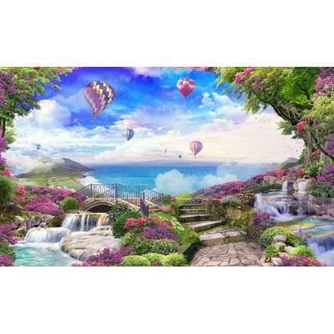 Papier peint panoramique - Montgolfières - 130 cm x 78 cm (1/2)