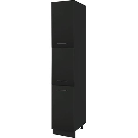 Colonne de cuisine Lovia Noir Mat 3 portes L 40 cm - Porte avec poignée apparente   Black