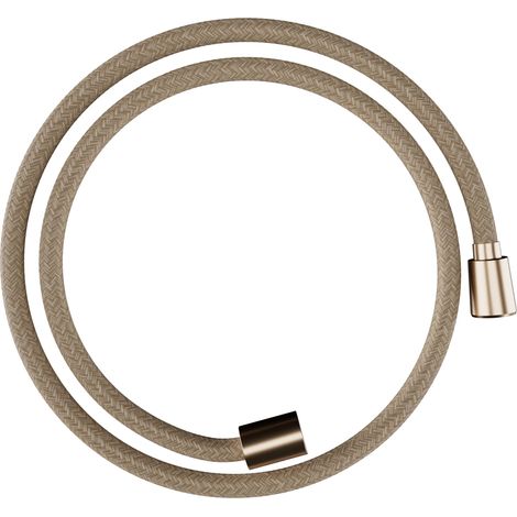 Designflex - Flexible de douche textile universel 1,25 m, tuyau de douche avec protection anti-pliure et écrou tournant anti-torsion, avec joints d'étanchéité, Bronze brossé (1/5)