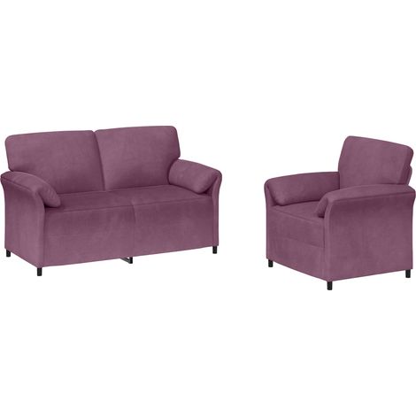 Sofa Set 2 stk. Lila Samt vidaXL