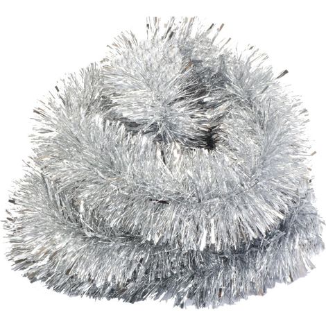 Guirlande de Noël Goliath argentée à coupe épaisse de 3 m - Décoration de Noël haut de gamme (1/2)