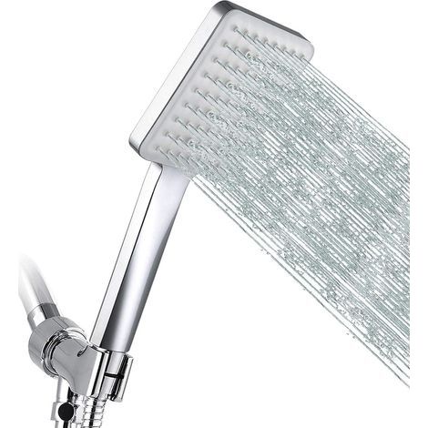 Pommeau de douche amovible avec 6 modes de pulvérisation/réglages, tuyau extensible en acier inoxydable 304 de 149,9 cm et support de douche réglable multi-angles. (1/5)