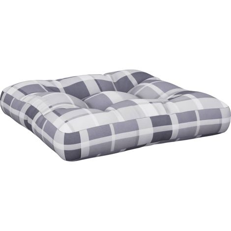 Maison Exclusive - Palettenkissen Grau Karomuster 50x50x12 cm Sto