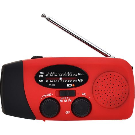 Radio portable avec lampe de lecture lampe de poche AM / FM Banque de puissance météo NOAA pour radio de poche à manivelle solaire (1/5)