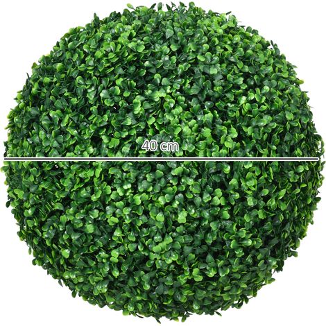 Lot de 2 boules de buis, plantes artificielles vertes avec protection UV, idéales pour l'intérieur et l'extérieur. (1/5)