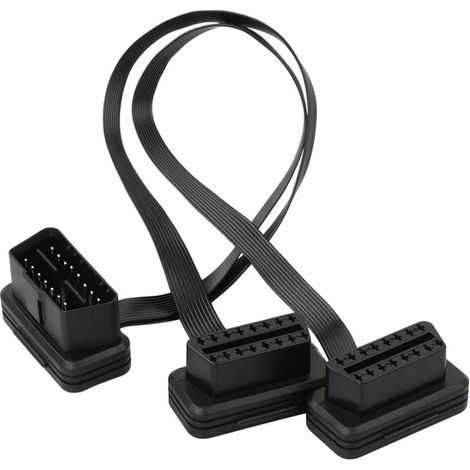 Allecto Plus, Cable de extensión OBD2 con divisor en Y de 16 pines macho a doble hembra, Cable de extensión OBD2 para diagnóstico automotriz (1/5)