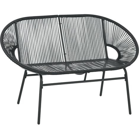 Fauteuil en rotin Boho 132x72x83 cm noir, chaise relax pour un intérieur tendance et confortable (1/5)
