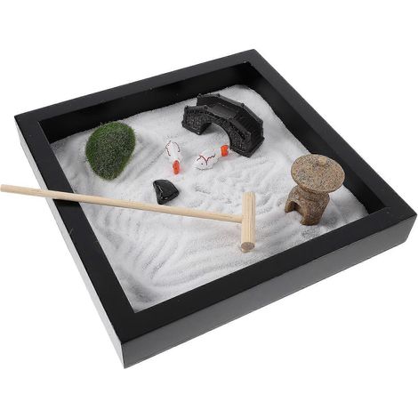 Ensemble de jardin zen japonais pour bureau, mini ensemble de décoration de paysage de jardin zen (1/3)