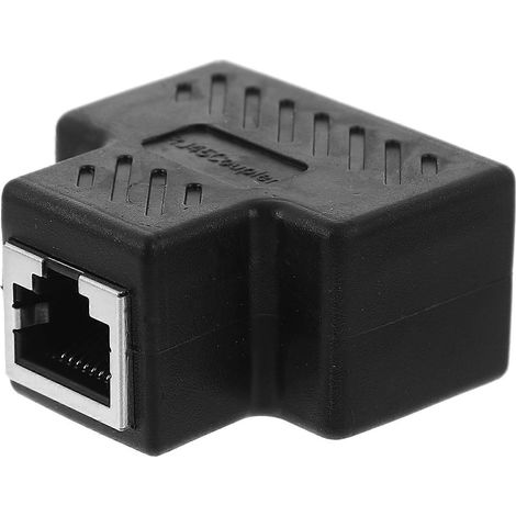 Répartiteur Ethernet, répartiteur Internet 1 vers 2, répartiteur de câble Ethernet, rallonge RJ45-3.9x3.7cm-Black