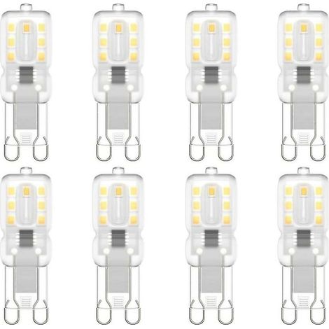 Lot de 8 ampoules LED G9, G9 LED 220 V Blanc naturel 4000 K 3 W équivalent halogène 30 W [Classe énergétique E] (1/5)