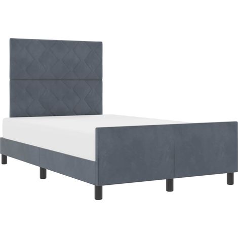 Maison Exclusive - Letto a molle con testiera Grigio scuro 120 x 190 cm Velluto (1/5)