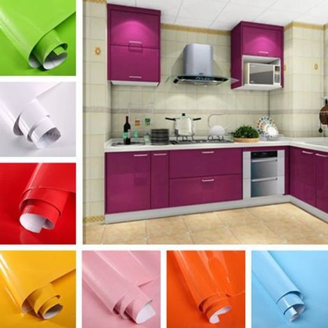 5M Autocollant Sticker mural cuisine, Deco murale stickers cuisine, Stickers porte armoire, Stickers meuble de cuisine [Blanc] (1/4)