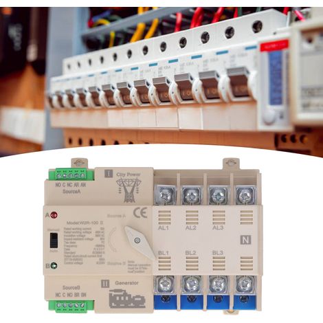 White Premium W2R-100 Erweiterter automatischer Umschalter für Doppelstromversorgung, 4-polig, 63 A, 220 V (1/5)