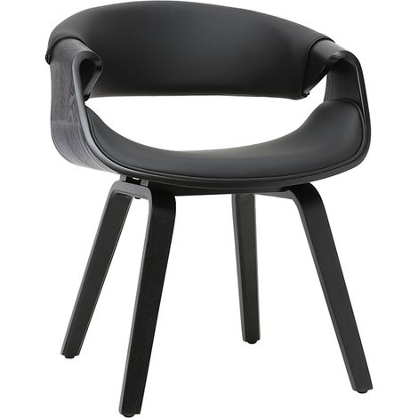 Design-Sessel schwarz und schwarzes Holz ARAMIS (1/5)