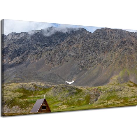 Leinwanddruck Naturhütte in den Bergen 120x70 cm
