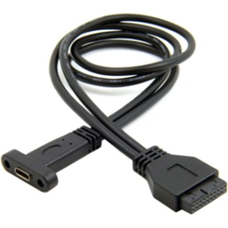 Einzelner USB 3.1 Typ-C-Anschluss, USB-C-Buchse auf USB 3.0-Mainboard, 19-poliges Header-Kabel, 50 cm