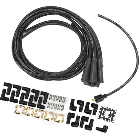 8,5 mm 180° Zündkabelsatz mit staubdichten Kappen, Ersatz für Chevy 8-Zylinder-Modelle, Schwarz (1/5)