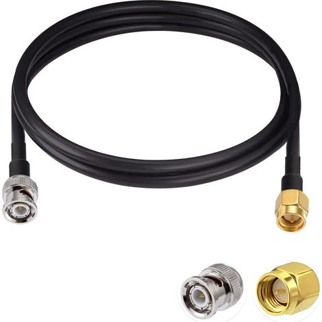 SMA Mâle vers BNC Mâle Câble Coaxial RF 50ohm SMA vers BNC RG58 Câble de Raccordement 12"/30CM pour Antennes Radio Amateur Appareils LAN Sans Fil Radios Wi-Fi (1/4)