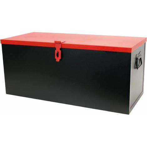 Coffre de chantier métal 800x350x350 – Tôle d'acier XC 8/10e – Finition époxy résistante – Cadenassable – Plateau amovible – Snor