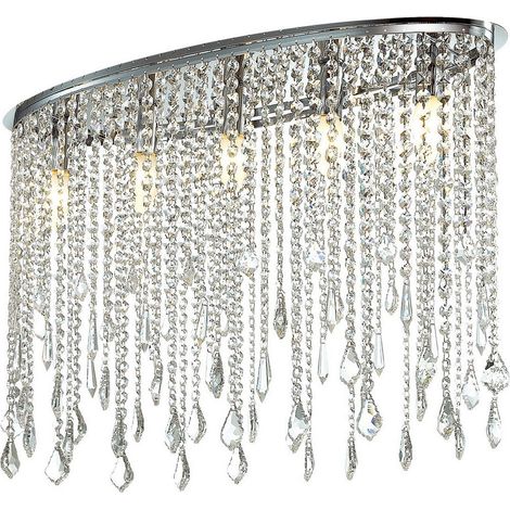 Plafonnier Italux Shiraz Kaas chrome cristal Ø26 5xE14