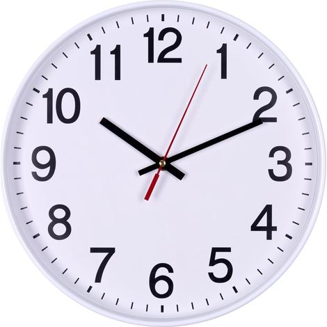 Horloge Murale Silencieuse 30 cm - Chiffres Arabes, Mouvement Quartz Analogique, Pour Bureau/Salon/École (Design Moderne) (1/5)