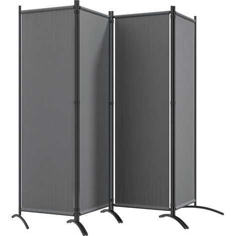 4-teiliger Sichtschutz für den Garten, 221 x 172 cm, dunkelgrau, 180 g/m² Polyester, breite Füße