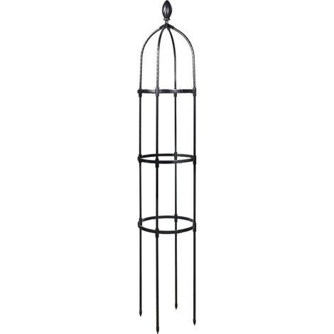Paletto da Giardino 145 cm Colonna Cespugli di Rose Supporto per Piante Rampicanti Ø 31,7 cm Obelisco da Giardino-RAPANDA (1/4)