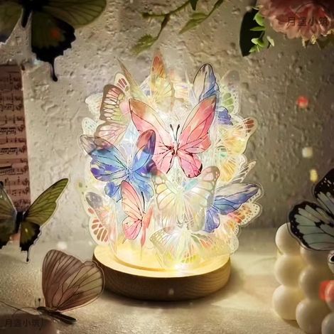 Lampe d'ambiance à motif papillon - Lampe papillon à faire soi-même - Éclairage d'ambiance