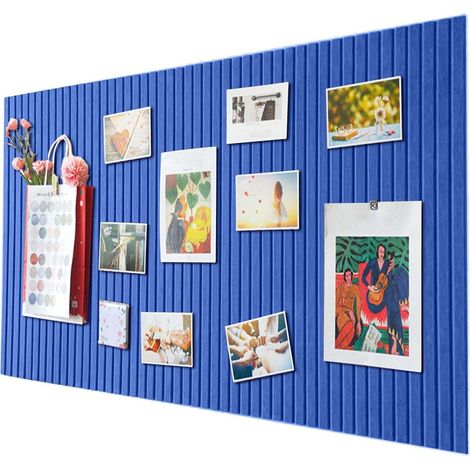 Tableau mural autocollant en feutre – Panneau décoratif souple pour photos et messages – Panneau acoustique pour décoration intérieure (30 × 30 cm - Bleu ciel) (1/5)
