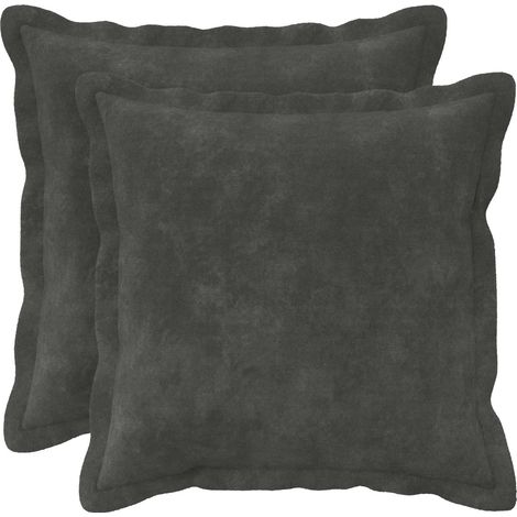 Federa 2 pcs HOUTEN Antracite 35 x 35 cm Fleece in microfibra vidaXL (1/5)