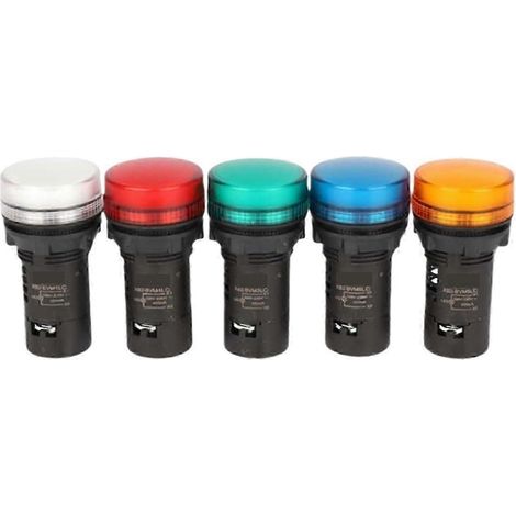Voyant LED 25-26 XB2BVE3LC Bouton de signalisation d'avertissement Voyant rouge Vert 24V/110V/220V(XB2BVFD5LC) (1/4)
