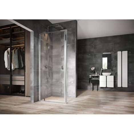 Ravak Nexty - Puerta de ducha pivotante 80 cm, cromo/cristal transparente 03O40C00Z1 (1/5)