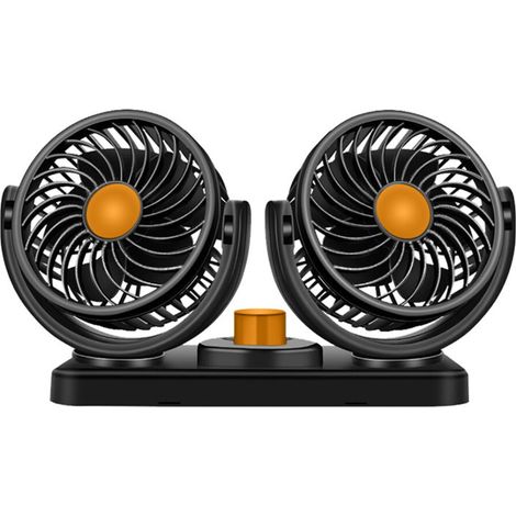 Geeignet für den tragbaren Siubich 24V Doppelkopf-Drehventilator mit drei Geschwindigkeitsstufen, geeignet für LKWs, SUVs, PKWs, Wohnmobile, Lieferwagen, Boote und Golfwagen.