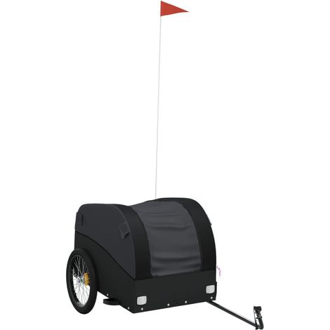 Remorque de vélo noir 45 kg fer CFW83617 (1/5)