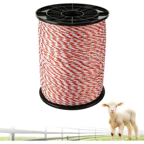 1000 M Fil de Clôture Électrique,Clôture Electrique pour animaux 6 Brins de Fil Acier Inox,pour Clôture Electronique du Bétail,Résistant à Rouille, pour Chevaux, Vaches, Moutons et Chiens (1/5)