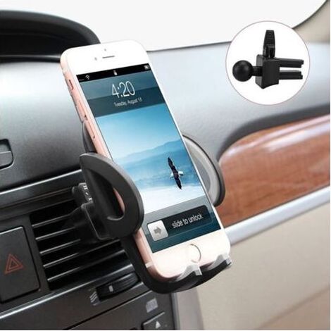 Support de téléphone portable pour voiture Ventilation Rotation 360° Universel à Grille d'aération Support Voiture pour iPhoneSe 2020/11/XS/8/7 Plus/6,Samsung,Huawei et GPS (1/5)