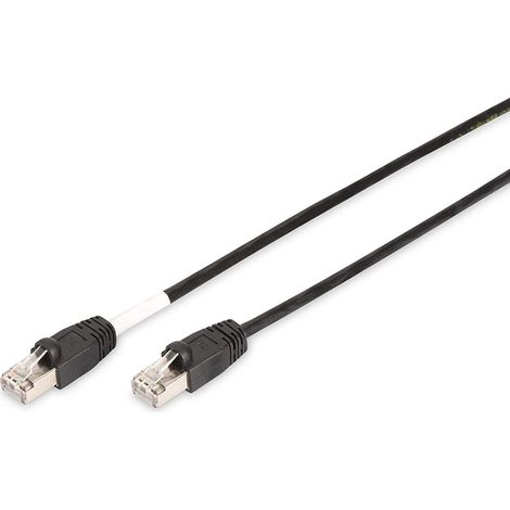 Digitus DK-1644-050/BL-OD RJ45 Patchkabel CAT 6 S/FTP 5.00 m Schwarz UV-Beständig, verdrillte Paare (1/2)