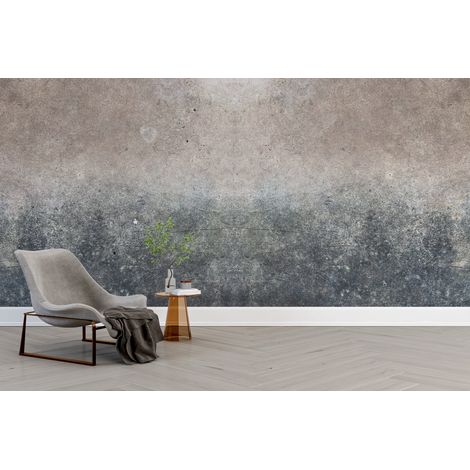 Papier peint grunge degrade de beton vieilli marron et bleu 1 - 150 x 250 cm (1/2)