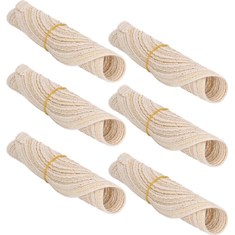 6 Tapis de Table Ronds Tressés, Protection Thermique Antidérapante, Stable et Résistante, Lot de 6 Sets de Table pour Maison et Fêtes, Beige (1/5)