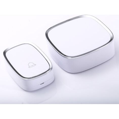 Sonnette sans fil avec une portée de 300 m, étanche, 1 émetteur, 1 récepteur à brancher et 36 sonneries, 4 V-AquaForge