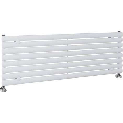 Milano Aruba White Horizontal Single Oval Panel Radiator - 472mm x 1400mm (1/5)