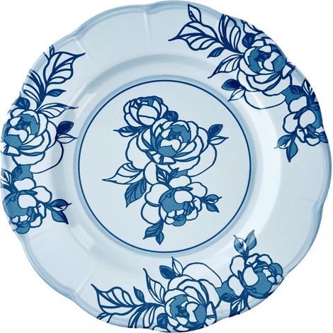 Assiette plate mélamine Josephine 'Table Decor' (Poudre céleste) (1/2)
