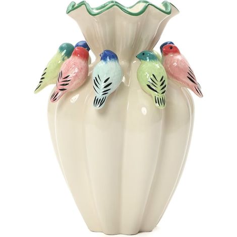 Keramikvase, Ø 17 x H 38,8 cm, weiß