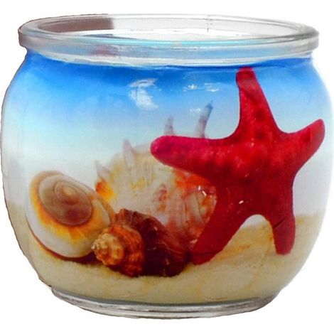 Set mit 12 Duftkerzen im Glas – Maritimes Design